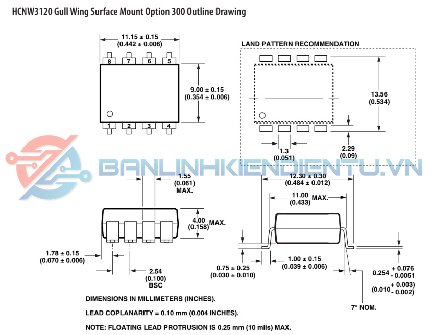 Kích thước HCNW3120 Sop8