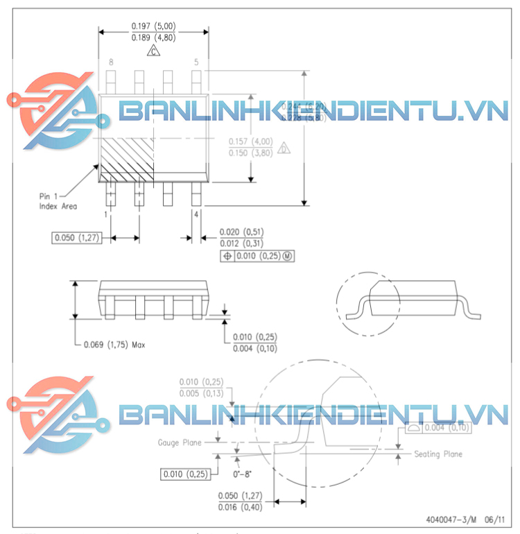 Kích thước của TL052