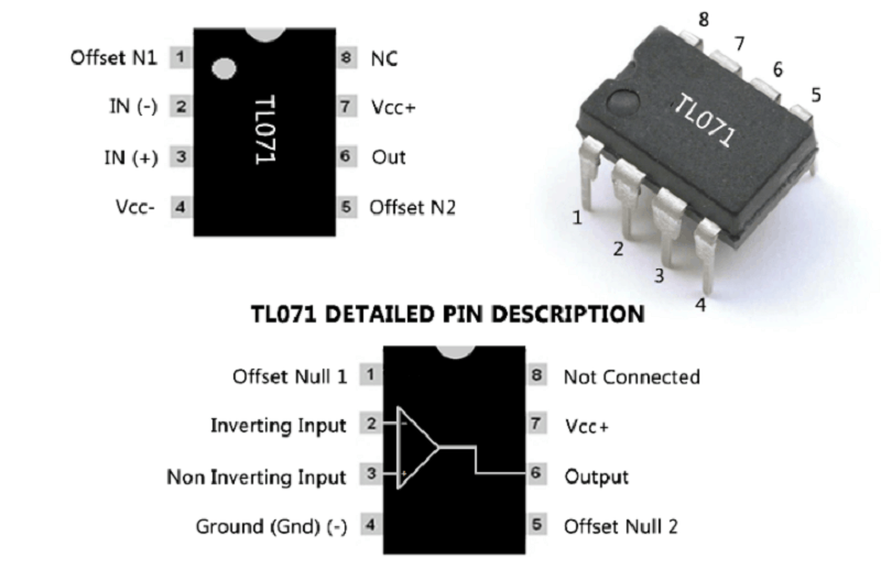 Sơ đồ chân IC TL071