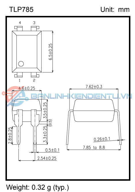 Kích thước TLP785