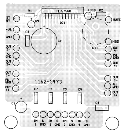 Mạch ứng dụng và kiểm tra IC TDA7560 trên PCB 12