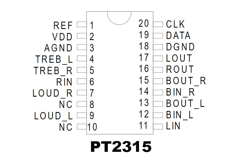 Sơ đồ chân IC PT2315