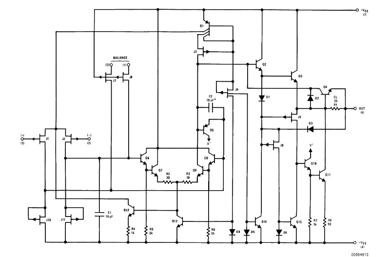 Sơ đồ cấu tạo IC LF356N