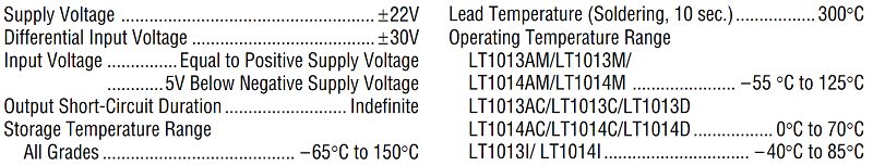Thông số kỹ thuật IC LT1013