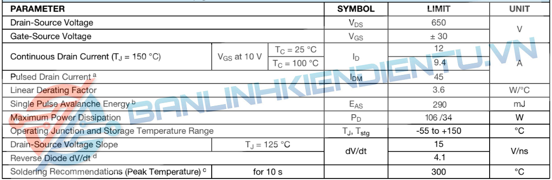 thông số 9NM60N