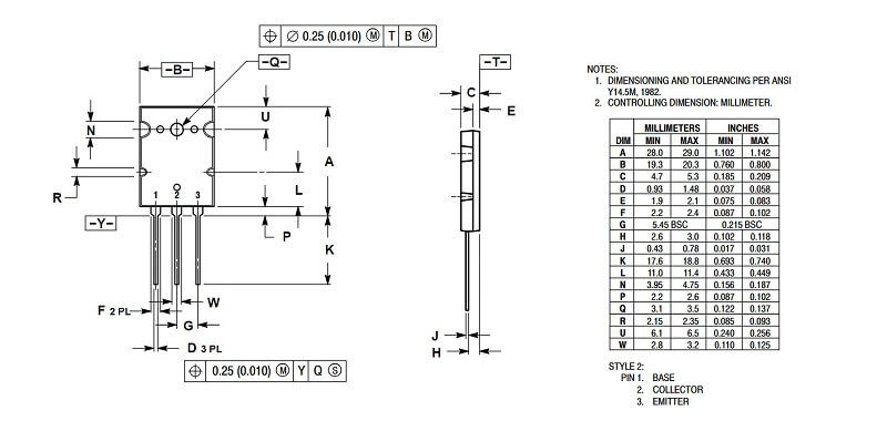 Kích thước cặp sò MJL4302A MJL4281A
