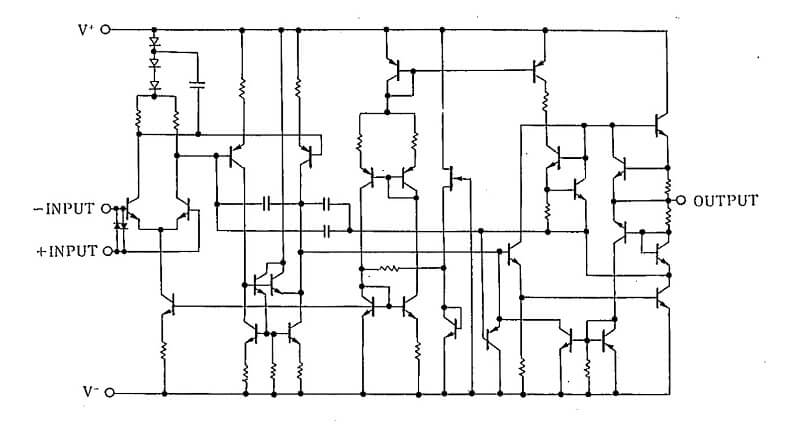 Mạch cấu tạo 1 phần bên trong IC NJM2114