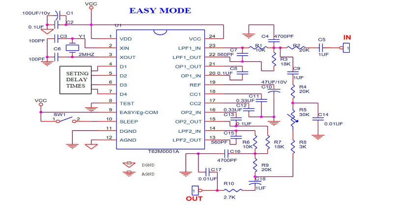 Mạch ứng dụng của IC T62M0001
