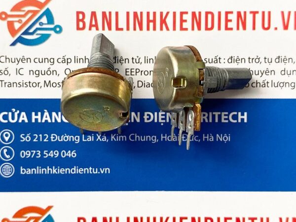 Chiết áp đơn 100K 15mm núm vát