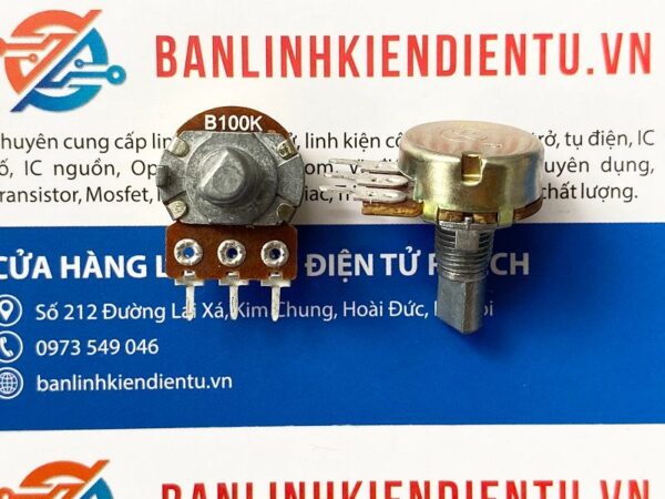Chiết áp đơn 100K 15mm núm vát