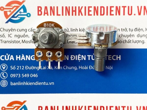 Chiết áp đơn 10K 15mm núm vát