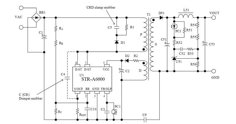 Mạch ứng dụng của IC nguồn A6063H
