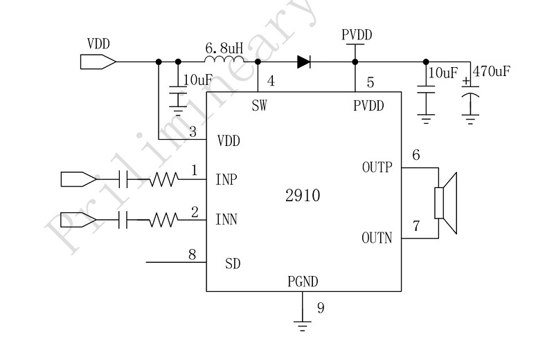 Sơ đồ mạch ứng dụng IC MIX2910