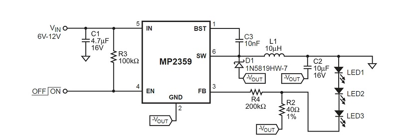 Ứng dụng trình điều khiển LED trắng