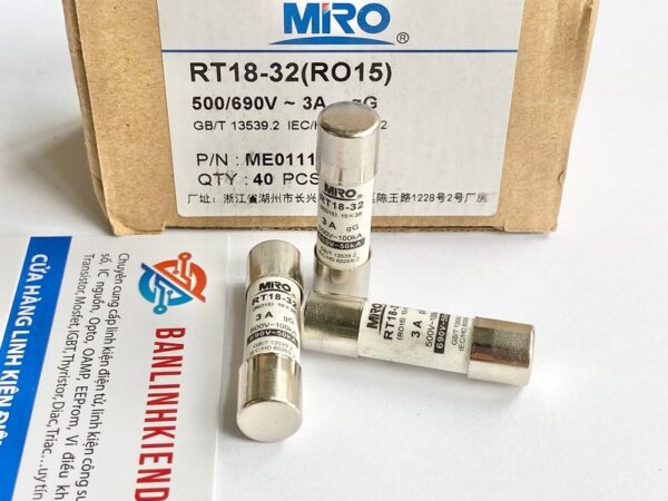Cầu chì sứ 500V 3A 10x38mm