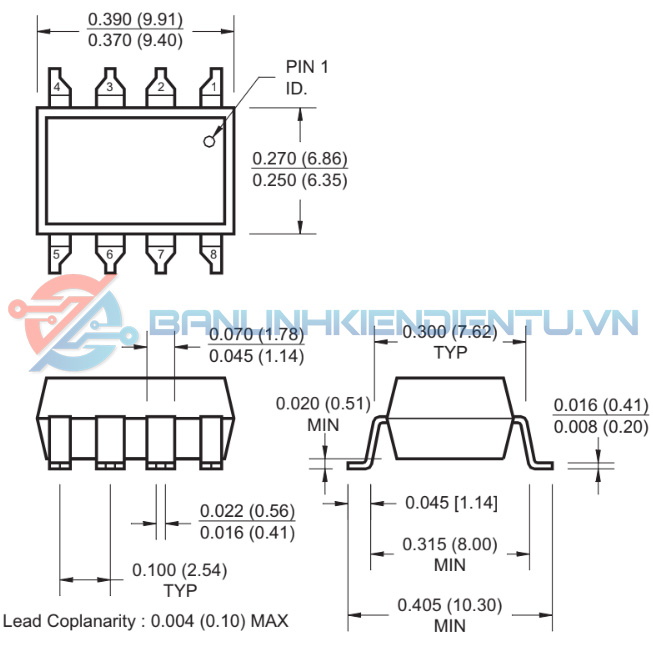 Kích thước 6N136 sop8