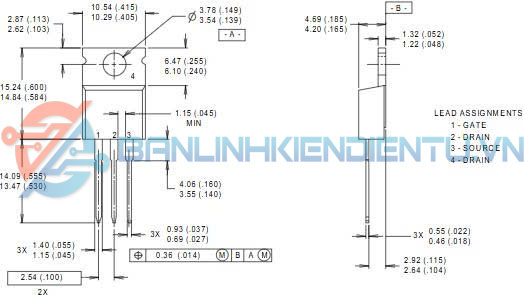 Kích thước IRF520N