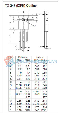 Kích thước IXFH52N30P