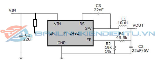 Mạch ứng dụng tiêu biểu MT2492