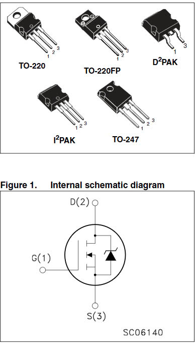 Sơ đồ chân và cấu tạo W21NM60N